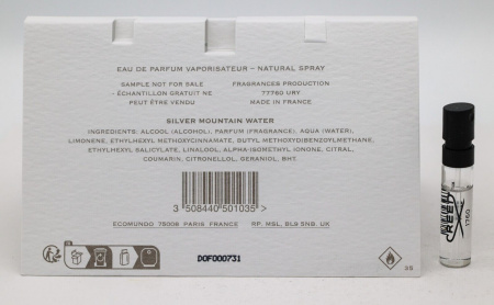 Silver Mountain Water (п. в.) edp 2.5ml пробирка унисекс