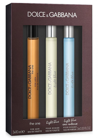 The One for Men+Light Blue+Light Blue eau intense pour Homme (набор) set edt+edt+edp 3x10ml ручка м